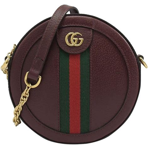 gucci 圓餅包|GUCCI 550618 Ophidia MINI GG 斜背圓餅包.酒紅 .